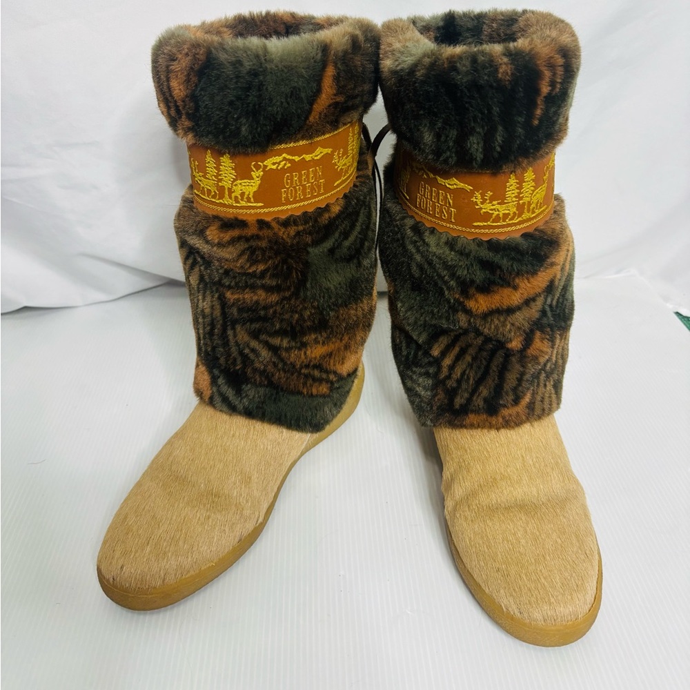 Vintage Oscar Sport Tiaga Goat hair fur boots